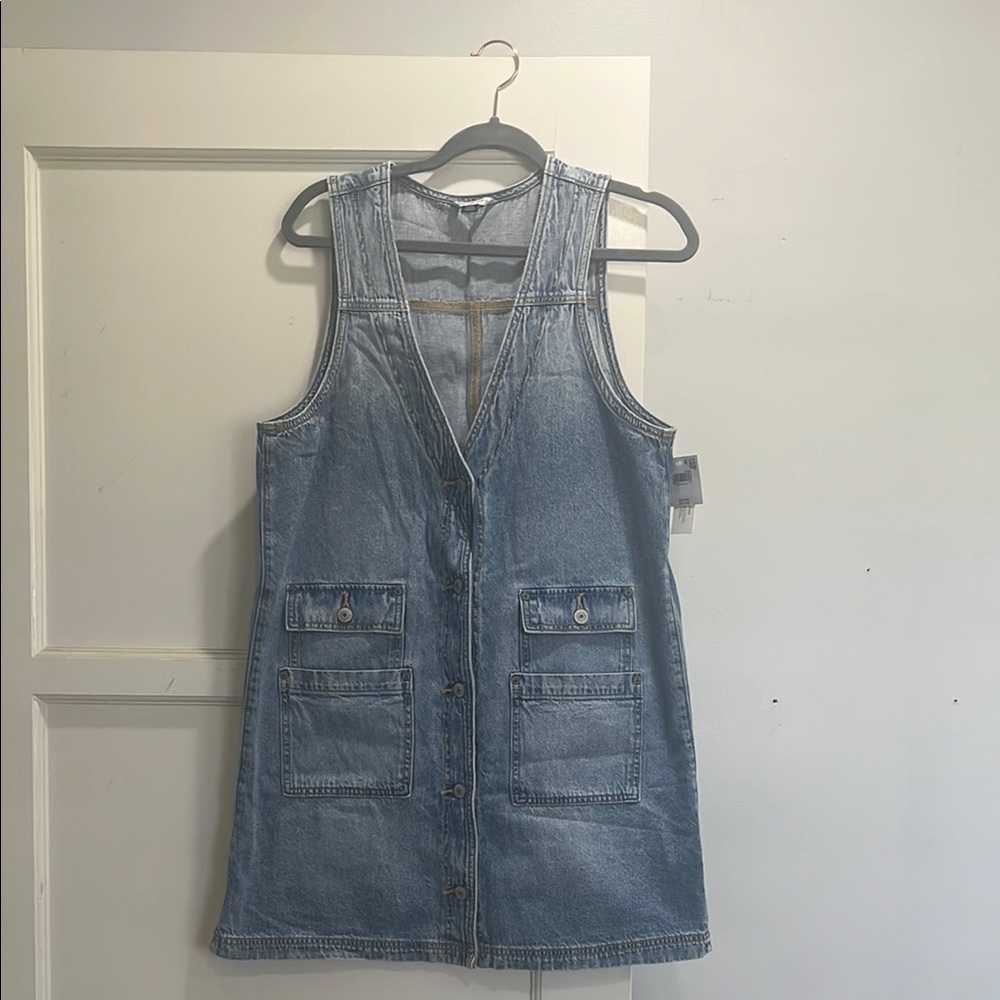Denim Sleeveless Button-Down Dress